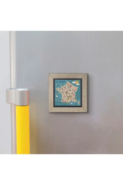 Fransa Sembolleri Baskılı MDF Magnet 7X7 - Resim 3