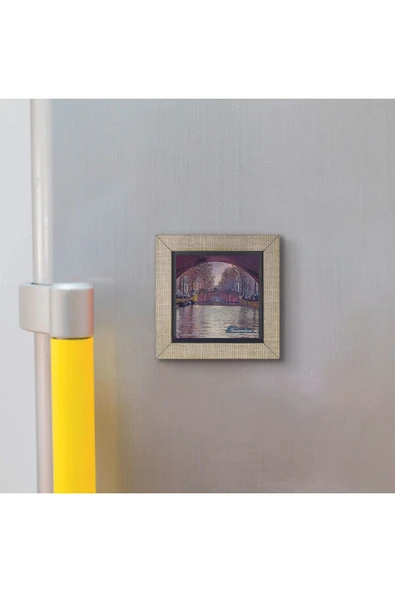 Amsterdam Görseli Baskılı MDF Magnet 7X7 - Resim 3