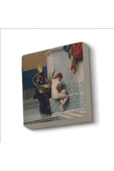 Türk Hamamında İki Kadın (Jean-Léon Gérôme, 1872) Baskılı Taş Magnet 5X5 ürün görseli 1