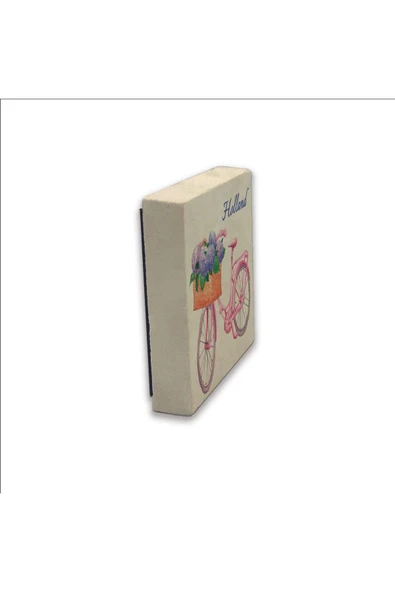 Hollanda Bisklet Görseli Baskılı Taş Magnet 5X5 - Resim 4