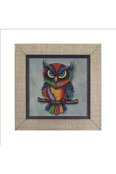 Baykuş Baskılı MDF Magnet 7X7 - Resim 4