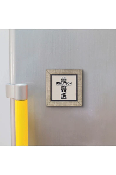 Yuhanna 3:16 Baskılı MDF Magnet 7X7 - Resim 3