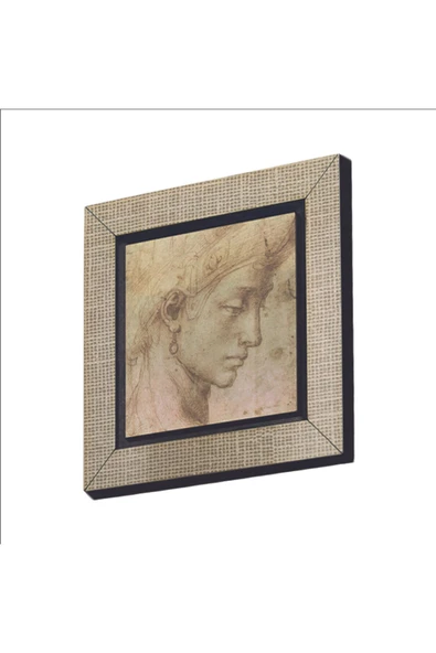 Baş Etüdü (Leonardo Da Vinci) Baskılı MDF Magnet 7X7 ürün görseli 1