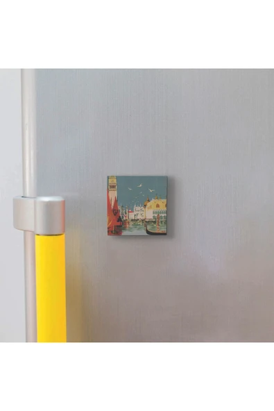 Venedik Görseli Baskılı Taş Magnet 5X5 - Resim 3