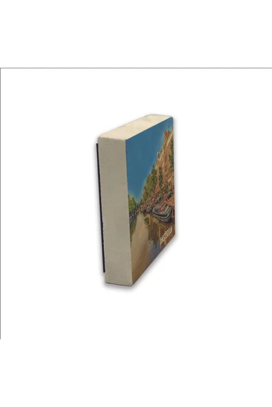 Amsterdam Görseli Baskılı Taş Magnet 5X5 - Resim 4