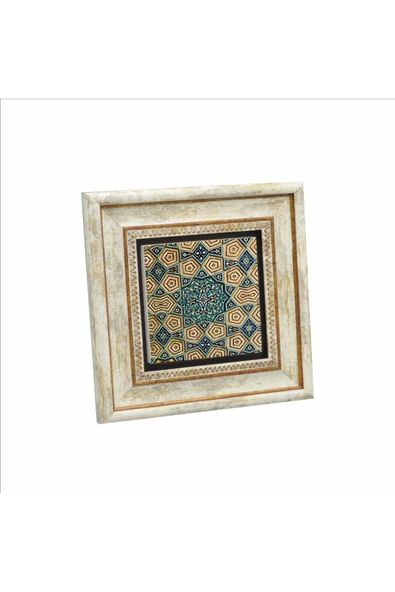 Geometrik Rumi Desen Baskılı Taş Tablo 20x20 ürün görseli 1