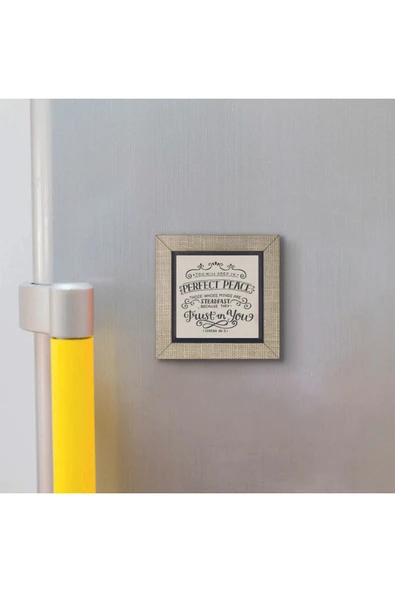 Yeşaya 26:3  Baskılı MDF Magnet 7X7 - Resim 3