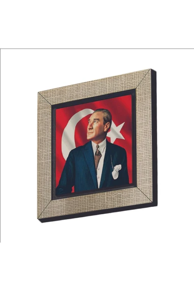 Mustafa Kemal Atatürk Baskılı MDF Magnet 7X7 ürün görseli 1