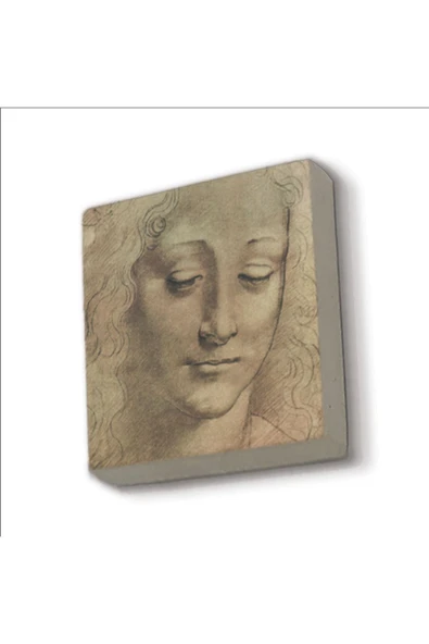 Baş Etüdü (Leonardo Da Vinci) Baskılı Taş Magnet 5X5 ürün görseli 1