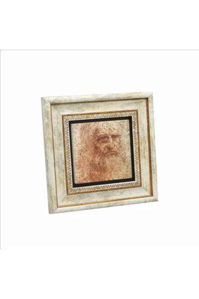 Otoportre (Leonardo Da Vinci, 1512) Baskılı Taş Tablo 20x20 ürün görseli 1