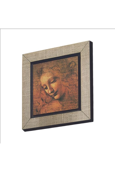 Kadın Başı Eskizi (Leonardo Da Vinci, 1508) Baskılı MDF Magnet 7X7 ürün görseli 1