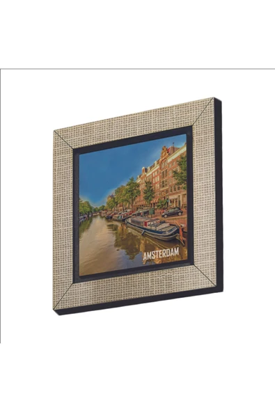 Amsterdam Görseli Baskılı MDF Magnet 7X7 ürün görseli 1