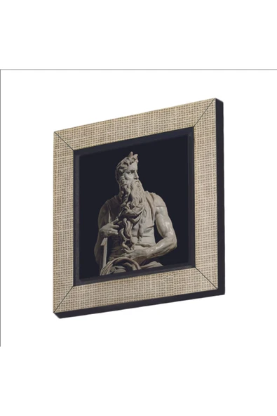 Musa'nın Hükmü Heykeli (Heykeltıraş: Michelangelo) Baskılı MDF Magnet 7X7 ürün görseli 1