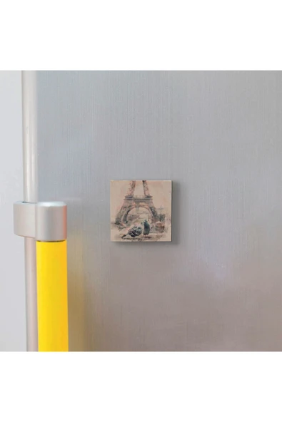 Eyfel Kulesi Baskılı Taş Magnet 5X5 - Resim 3