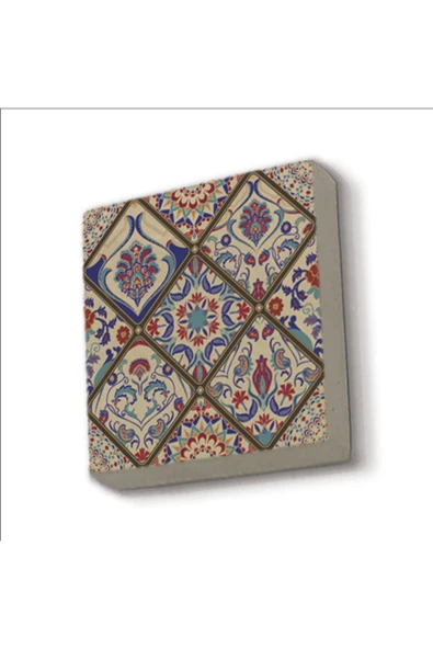 İtalyan Çini Deseni Baskılı Taş Magnet 5X5 ürün görseli 1