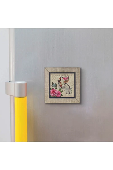 Hollanda Bisklet Görseli Baskılı MDF Magnet 7X7 - Resim 3