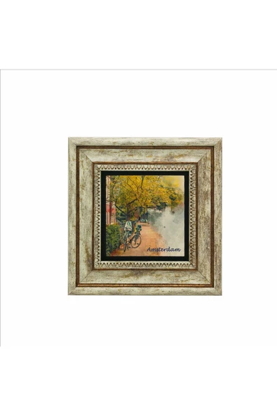 Amsterdam Görseli Baskılı Taş Tablo 20x20 - Resim 2