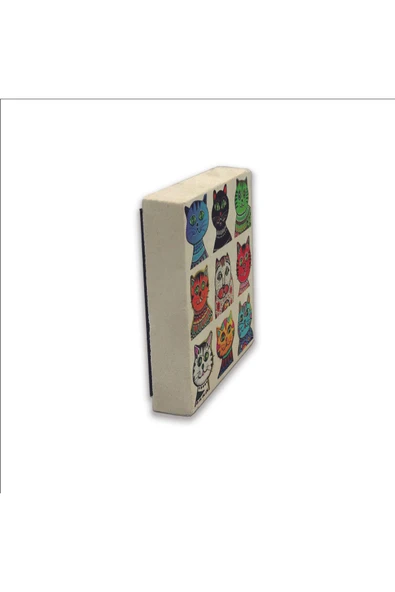 Kediler Baskılı Taş Magnet 5X5 - Resim 3