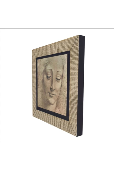 Baş Etüdü (Leonardo Da Vinci) Baskılı MDF Magnet 7X7 - Resim 5