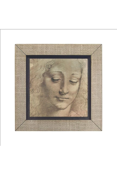 Baş Etüdü (Leonardo Da Vinci) Baskılı MDF Magnet 7X7 - Resim 4
