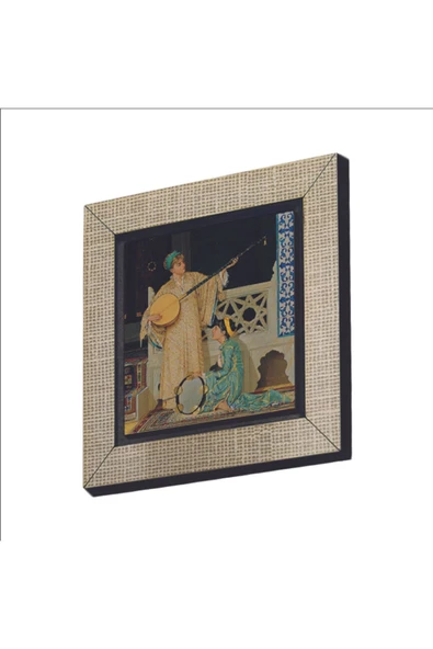 İki Müzisyen Kız (Osman Hamdi Bey, 1880) Baskılı MDF Magnet 7X7 ürün görseli 1