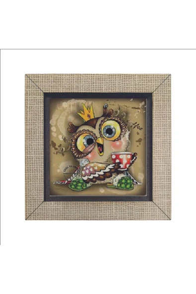 Baykuş Baskılı MDF Magnet 7X7 - Resim 4