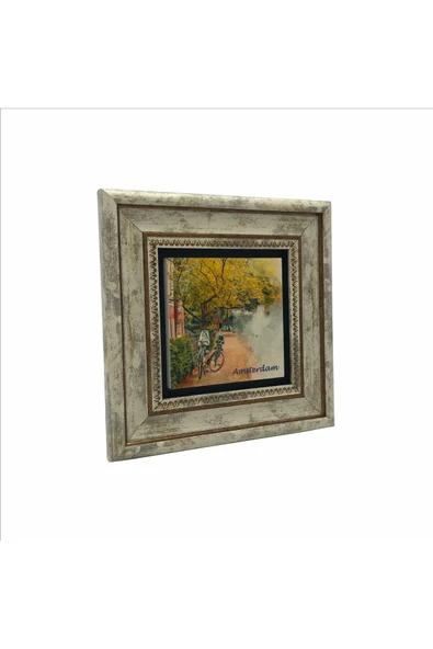 Amsterdam Görseli Baskılı Taş Tablo 20x20 - Resim 4