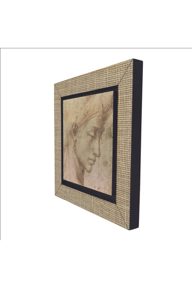 Baş Etüdü (Leonardo Da Vinci) Baskılı MDF Magnet 7X7 - Resim 5