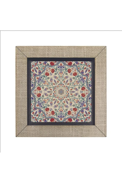 Osmanlı Çini Deseni Baskılı MDF Magnet 7X7 - Resim 4