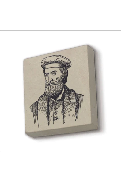 İtalyan Kaşif?Marco Polo Baskılı Taş Magnet 5X5 ürün görseli 1
