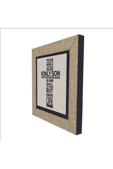 Yuhanna 3:16 Baskılı MDF Magnet 7X7 - Resim 5