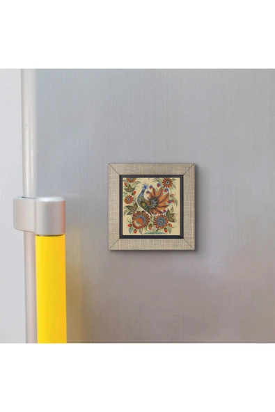 Tavus Kuşu Baskılı MDF Magnet 7X7 - Resim 3