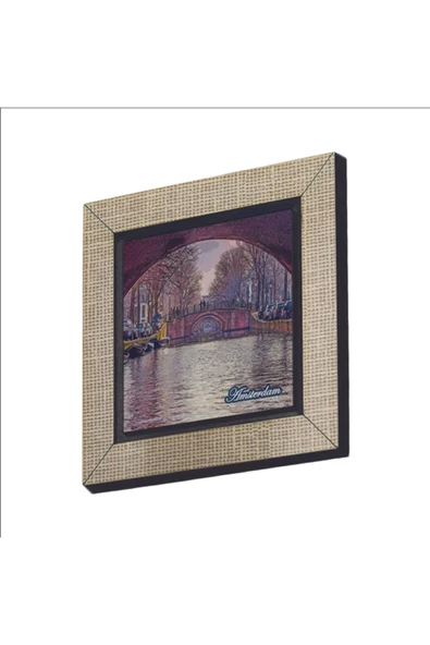 Amsterdam Görseli Baskılı MDF Magnet 7X7 ürün görseli 1