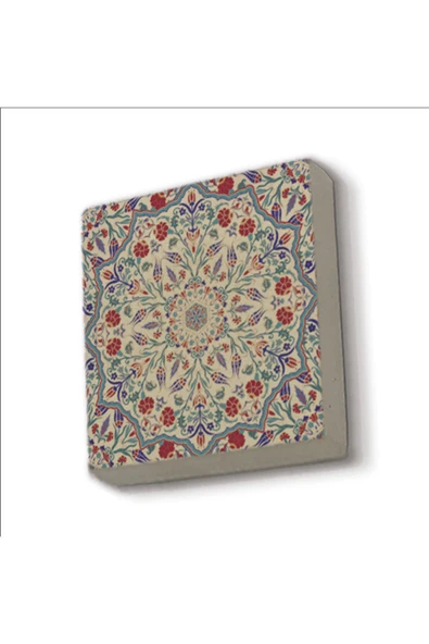 Osmanlı Çini Deseni Baskılı Taş Magnet 5X5 ürün görseli 1