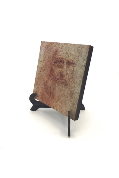 Otoportre (Leonardo Da Vinci, 1512) Baskılı MDF Masaüstlük 10X10 ürün görseli 1