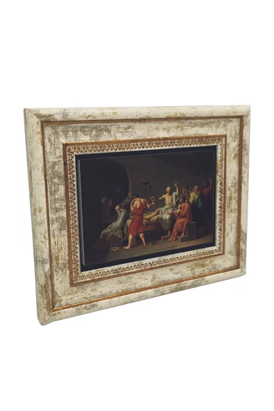 Sokrates'in Ölümü Yağlı Boya (1787 Jacques-Louis David) Baskılı Taş Tablo 20x25 ürün görseli 1