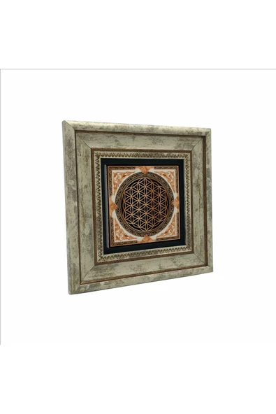 Yaşam Çiçeği Baskılı Taş Tablo 20x20 - Resim 4