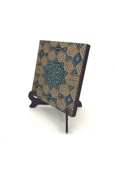 Geometrik Rumi Desen Baskılı MDF Masaüstlük 10X10 ürün görseli 1