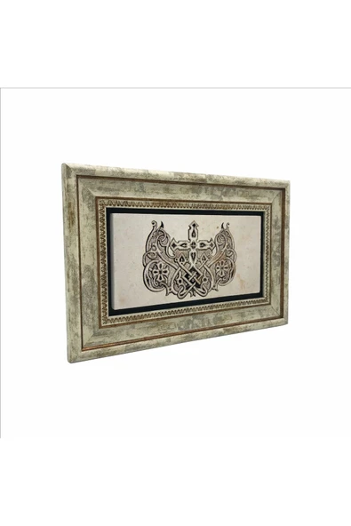 Haçlı Kral Tacı Motifi Baskılı Taş Tablo 20x30 ürün görseli 1