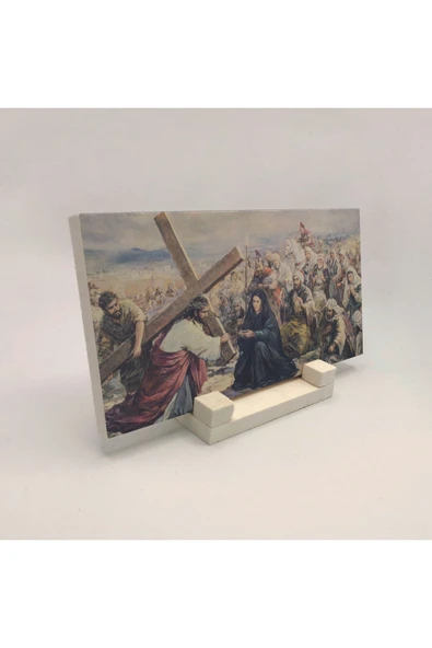 İsa Baskılı Taş Masaüstlük 10X20 - Resim 3