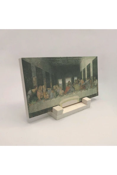 Son Akşam Yemeği (Leonardo da Vinci, 149’lar) Baskılı Taş Masaüstlük 10X20 ürün görseli 1