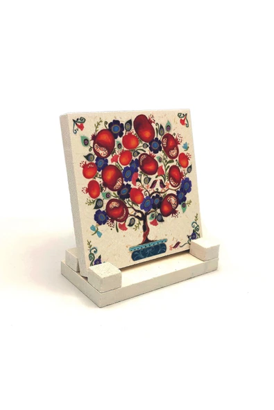 Nar Ağacı Baskılı Taş Masaüstlük 10X10 - Resim 2