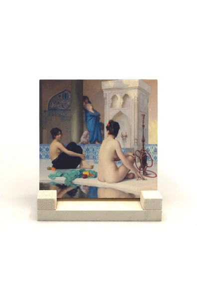 Hamam Sefası (Jean-Léon Gérôme, 1881) Baskılı Taş Masaüstlük 10X10 ürün görseli 1
