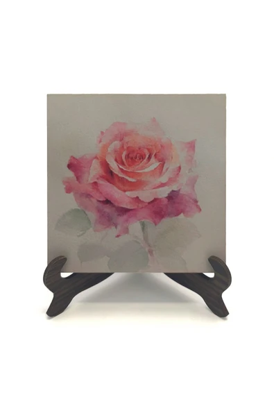 Gül Baskılı MDF Masaüstlük 10X10 - Resim 2