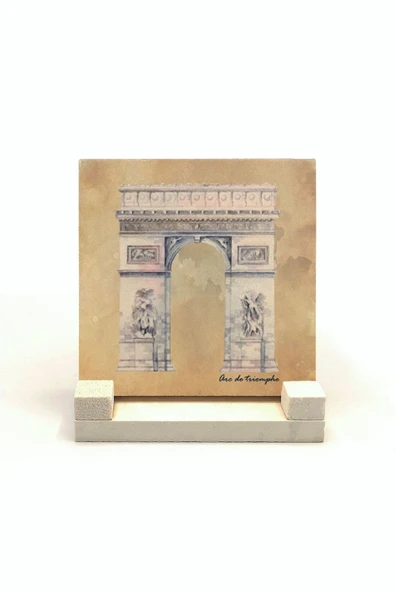 Zafer Takı (Arc de Triomphe) Baskılı Taş Masaüstlük 10X10 ürün görseli 1