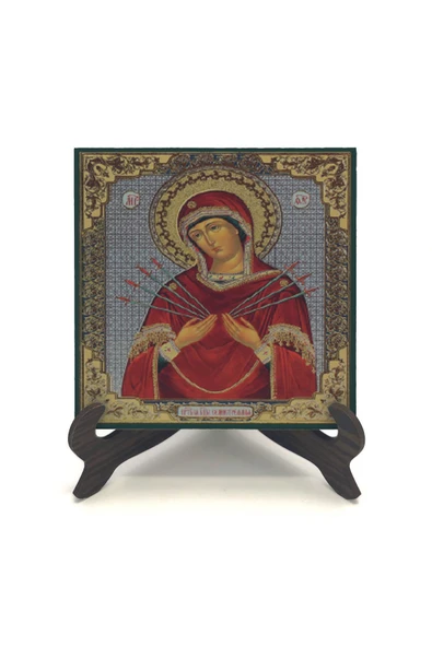 Meryem Görseli Baskılı MDF Masaüstlük 10X10 - Resim 2