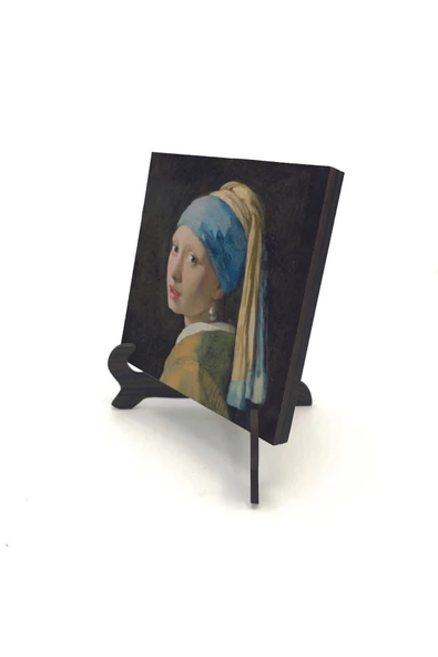 İnci Küpeli Kız (Johannes Vermeer, 1665 Baskılı MDF Masaüstlük 10X10 ürün görseli 1
