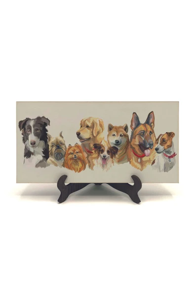 Sevimli Köpekler Baskılı MDF Masaüstlük 10X20 - Resim 2