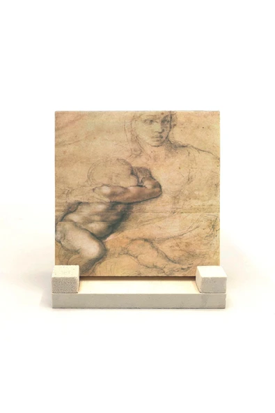 Eskiz çizim (Leonardo Da Vinci) Baskılı Taş Masaüstlük 10X10 ürün görseli 1