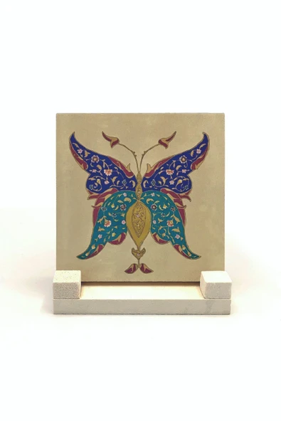 Kelebek Deseni Baskılı Taş Masaüstlük 10X10 ürün görseli 1